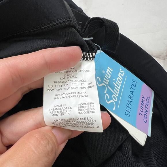 Swim Solutions Mid Rise Tummy Control Bikini Bottoms Size 22W New - Picture 4 of 4